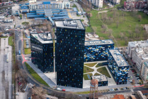Top view of the Daikin VMD Business Centre building in Zagreb, Croatia